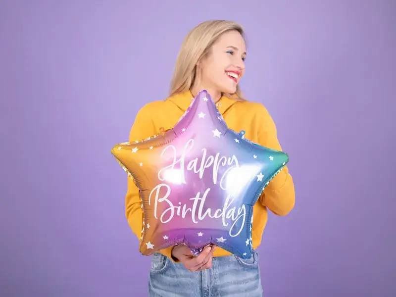 Ballon Mylar étoile Happy Birthday 40 cm – ballon anniversaire étoile multicolore