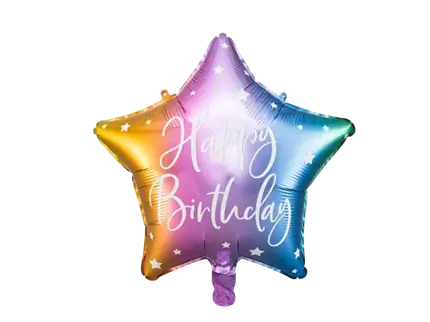 Ballon Mylar étoile Happy Birthday 40 cm – ballon anniversaire étoile multicolore