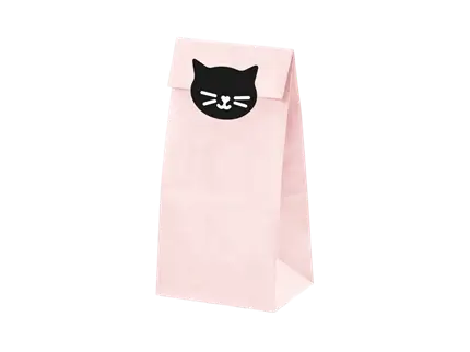 6 sachets bonbon rose chat