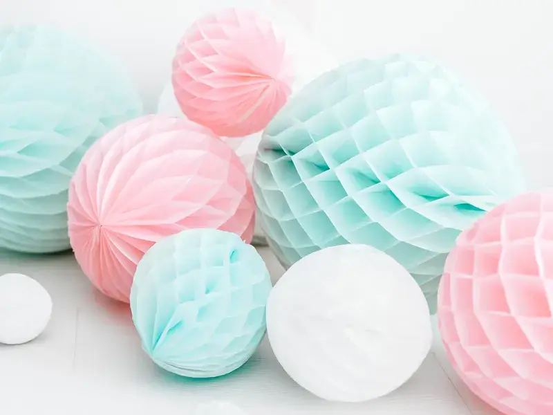 Boule en papier de soie rose clair 30 cm – décoration suspendue pour anniversaire, baby shower et mariage