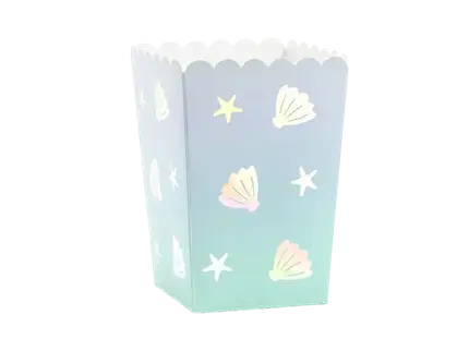 6 pots de popcorn coquillage