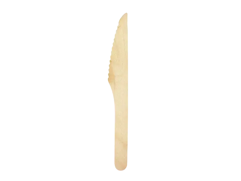 Couteaux en bois 16,5 cm – lot de 100 couverts jetables pour réception et événement