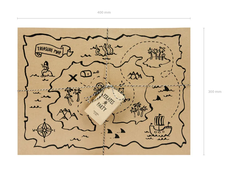 Sets de table Pirates 40 x 30 cm – lot de sets de table en papier pour anniversaire pirate