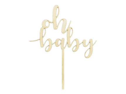 Décoration en bois Oh Bébé 17 cm – décoration élégante pour baby shower et naissance