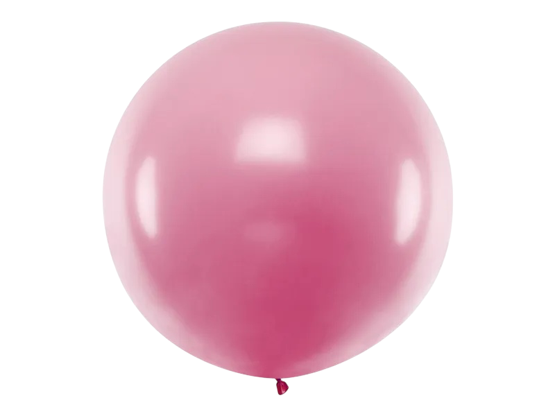 Ballon rond géant rose pâle métallisé 1 m – ballon XXL pour mariage, anniversaire et décoration élégante