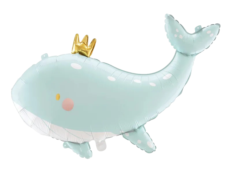 Ballon aluminium Baleine bleue 78 x 50 cm – ballon géant marin pour anniversaire et baby shower