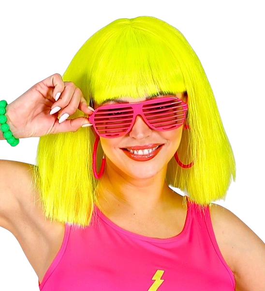 Lunettes à obturateur rose fluo – accessoire festif pour soirée fluo, festival et carnaval