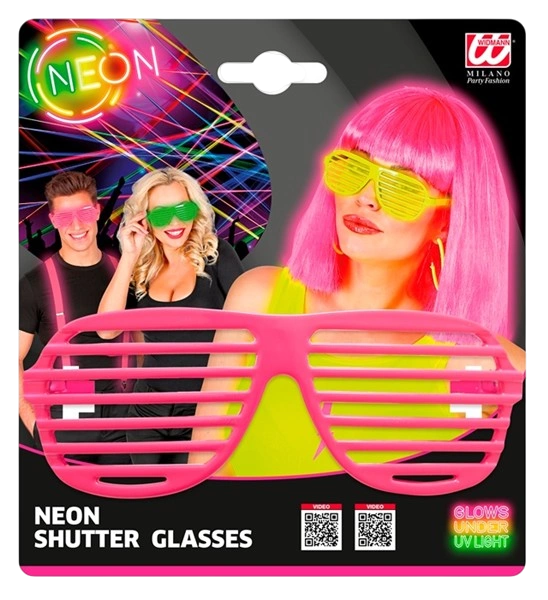 Lunettes à obturateur rose fluo – accessoire festif pour soirée fluo, festival et carnaval