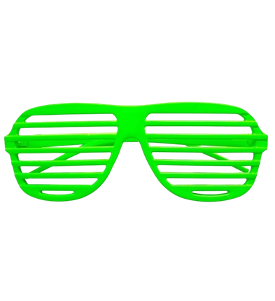 Lunettes à obturateur vert fluo – accessoire festif pour soirée fluo, festival et carnaval