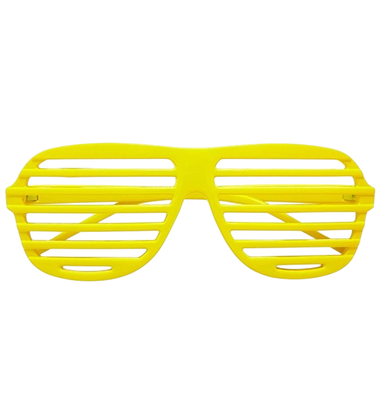 Lunettes à obturateur jaune fluo – accessoire festif pour soirée fluo, festival et carnaval