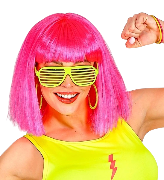Lunettes à obturateur jaune fluo – accessoire festif pour soirée fluo, festival et carnaval