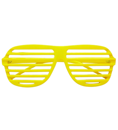 Lunettes à obturateur jaune fluo – accessoire festif pour soirée fluo, festival et carnaval