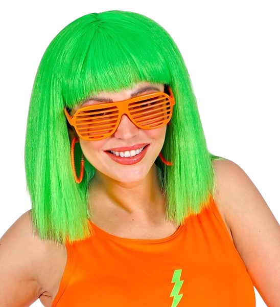 Lunettes à obturateur orange fluo – accessoire festif pour soirée fluo, festival et carnaval