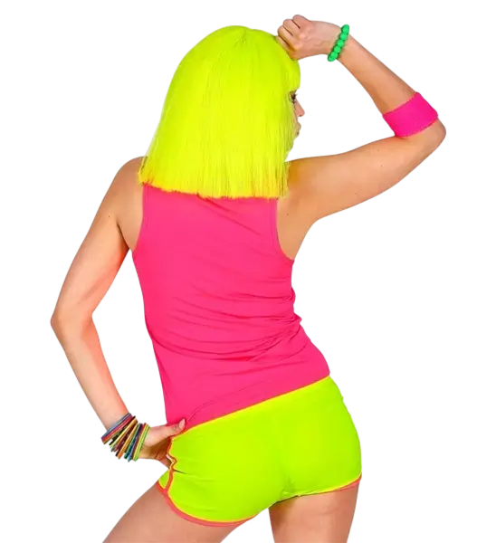 Caleçon jaune fluo pour adulte – shorty fluo pour soirée, festival et déguisement