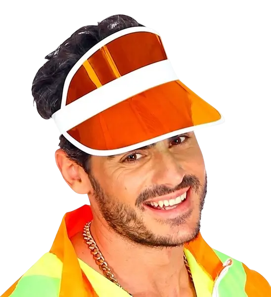 Visière orange années 80 pour adulte – accessoire rétro pour soirée fluo et festival