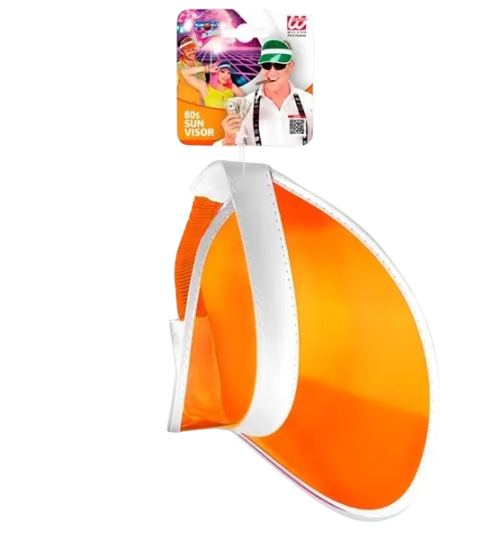Visière orange années 80 pour adulte – accessoire rétro pour soirée fluo et festival