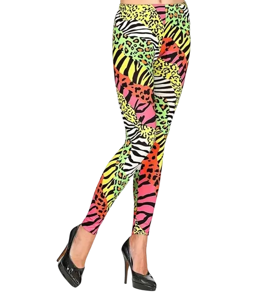 Leggings années 80 pour adulte – motif rétro pour soirée à thème- L/XL