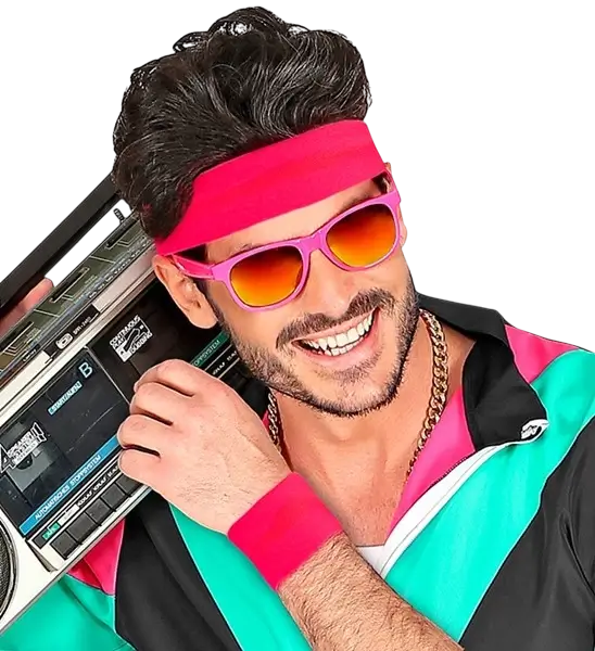 Paire de Poignets Rose Fluo – Bracelets Néon pour Soirée Années 80, Festival &amp; Déguisement