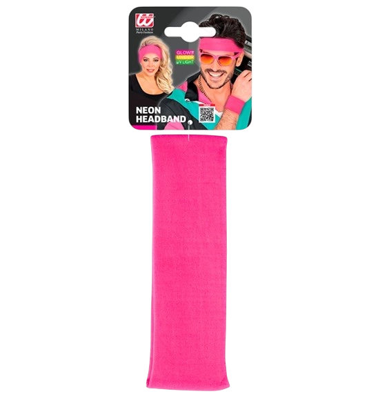 Bandeau Rose Fluo – Accessoire Années 80 pour Soirée, Sport &amp; Déguisement