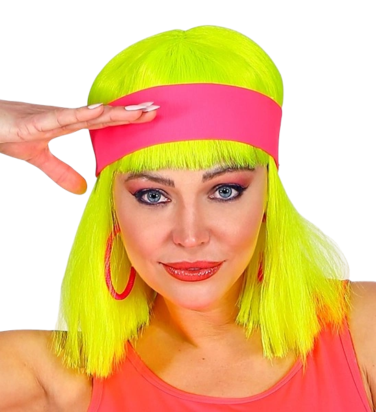 Bandeau Rose Fluo – Accessoire Années 80 pour Soirée, Sport &amp; Déguisement