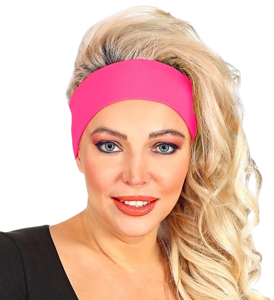Bandeau Rose Fluo – Accessoire Années 80 pour Soirée, Sport &amp; Déguisement