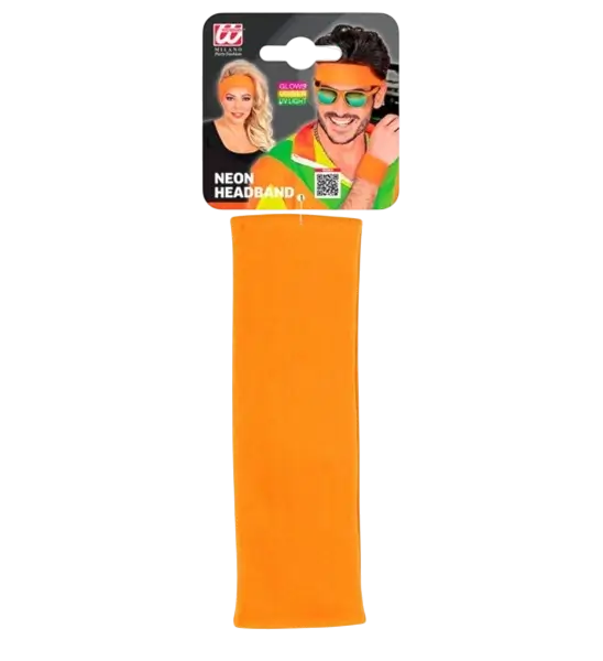 Bandeau orange fluo – accessoire sportif et festif pour soirée fluo, festival et années 80