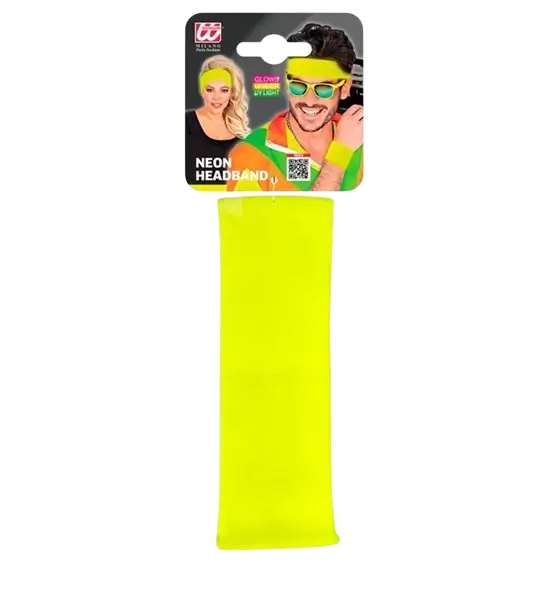 Bandeau jaune fluo – accessoire sportif et festif pour soirée fluo, festival et années 80