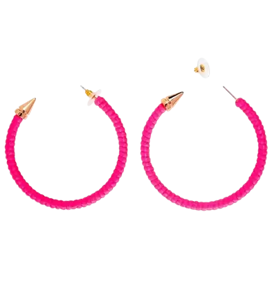 Boucles d'Oreilles Rose Fluo – Accessoire Néon pour Soirée Années 80 &amp; Festival