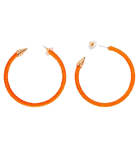 Boucles d'oreilles orange néon – accessoire fluo pour soirée, festival et déguisement années 80