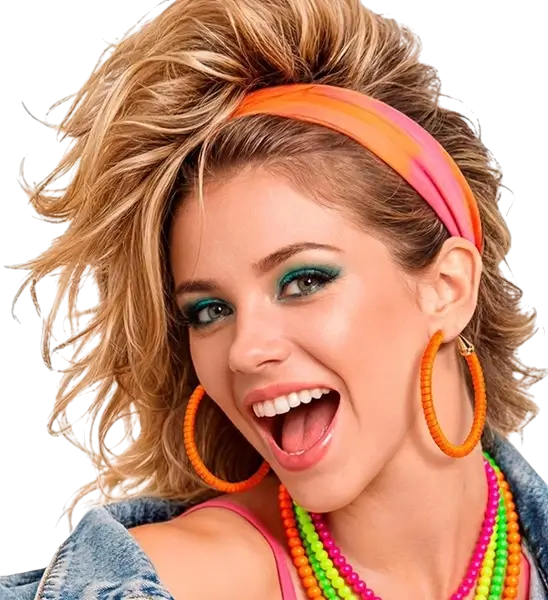 Boucles d'oreilles orange néon – accessoire fluo pour soirée, festival et déguisement années 80