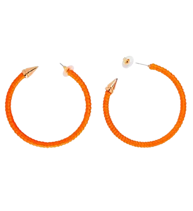 Boucles d'oreilles orange néon – accessoire fluo pour soirée, festival et déguisement années 80