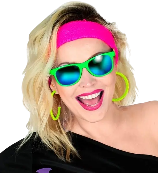 Boucles d'oreilles vert néon – accessoire fluo pour soirée, festival et déguisement années 80