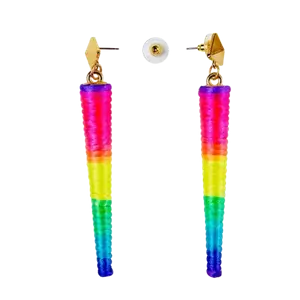 Boucles d'Oreilles Cônes Néon Multicolores – Accessoire Années 80 &amp; Soirée Fluo