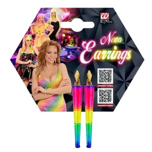 Boucles d'Oreilles Cônes Néon Multicolores – Accessoire Années 80 &amp; Soirée Fluo