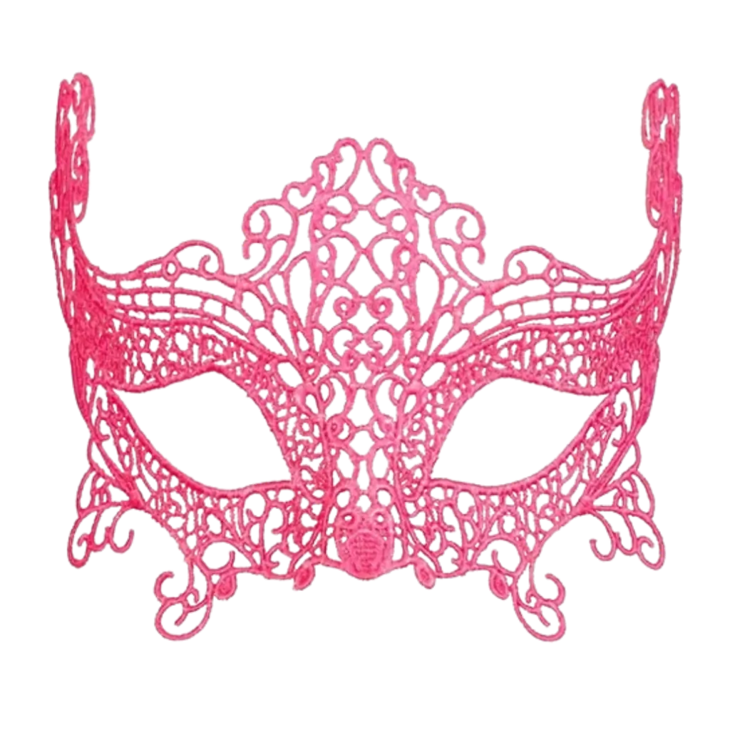 Loup Néon Rose en Dentelle – Masque Fluo pour Soirée, Festival &amp; Déguisement