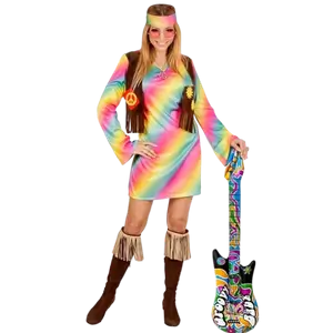 Guitare Gonflable Groovy 105 cm – Accessoire Hippie Années 70 &amp; Soirée