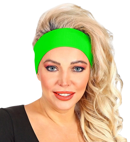 Bandeau Vert Fluo – Accessoire Années 80 pour Soirée, Sport &amp; Déguisement