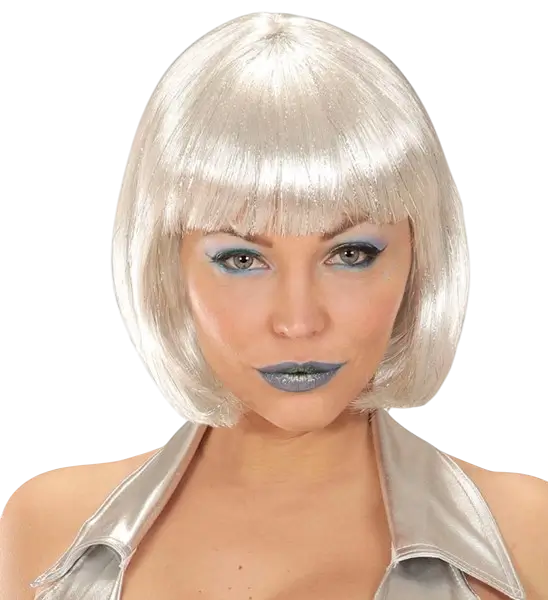 Perruque carré blonde - Perruque de l'espace – Accessoire futuriste pour déguisement et soirée à thème
