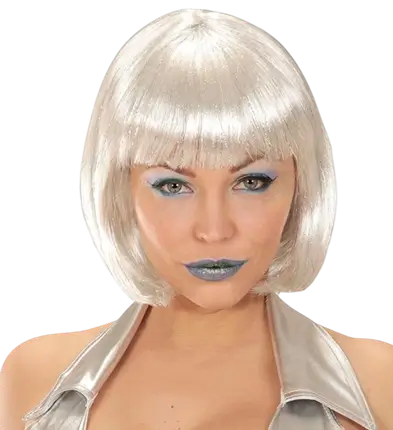 Perruque carré blonde - Perruque de l'espace – Accessoire futuriste pour déguisement et soirée à thème