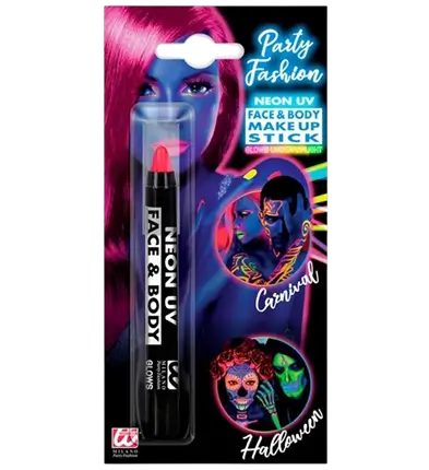 Rouge à Lèvres Fluorescent UV Rose – Maquillage Halloween Carnaval – 6 ml