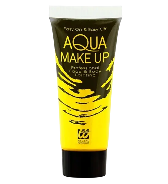 Maquillage à l'Eau Jaune Fluo 30 ml – Tube Aqua Make-Up Visage &amp; Corps