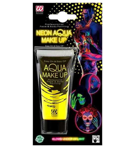 Maquillage à l'Eau Jaune Fluo 30 ml – Tube Aqua Make-Up Visage &amp; Corps