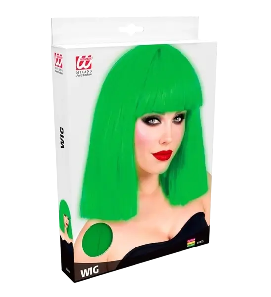 Perruque Showgirl vert fluo pour adulte – perruque flashy pour soirée, festival et déguisement