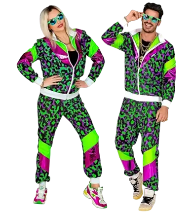 Déguisement survêtement Fluo Année 80 Party Animal - S