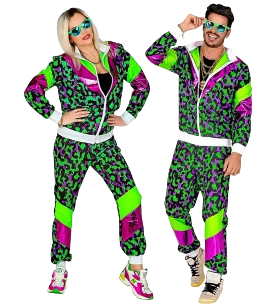 Déguisement survêtement fluo années 80 Party Animal – veste et pantalon pour adulte- M