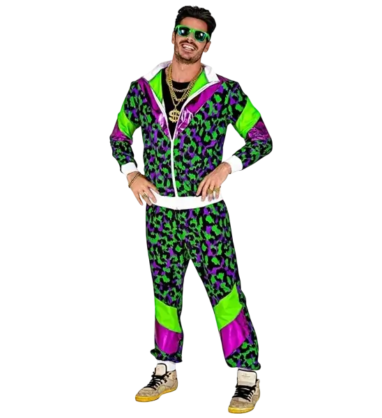 Déguisement survêtement fluo années 80 Party Animal – veste et pantalon pour adulte- M