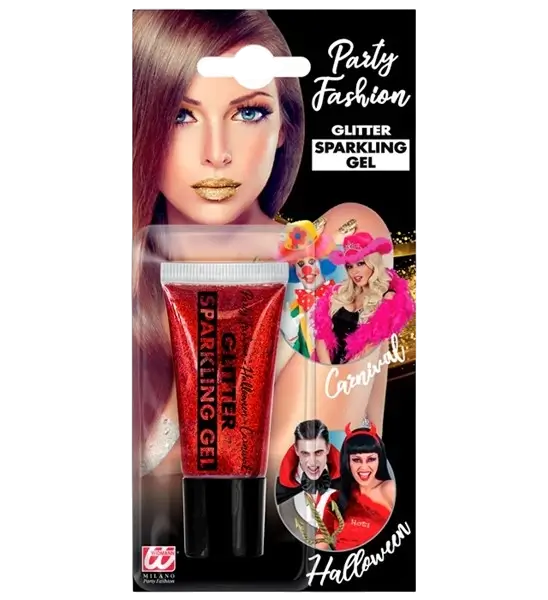 Crème Scintillante Rouge 25 ml – Maquillage Pailleté Visage &amp; Corps