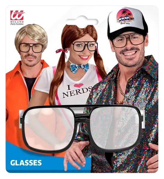 Lunettes hip-hop années 90 avec verres transparents – accessoire rétro pour soirée à thème