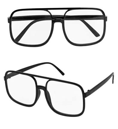 Lunettes hip-hop années 90 avec verres transparents – accessoire rétro pour soirée à thème