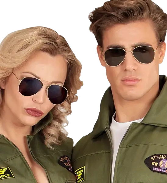Lunettes avec verres noirs – accessoire de déguisement pour adulte